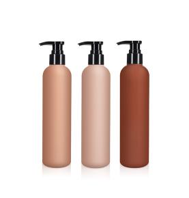 Custom Plastic 250ml Cylindrical HDPE Shampoo Pump Bottle